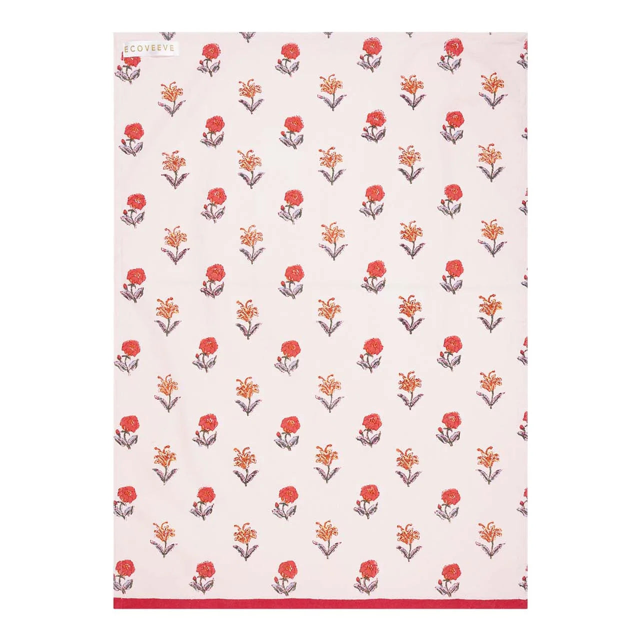 Ecoveeve Roja Tea Towel on a white background 