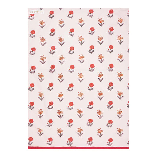 Ecoveeve Roja Tea Towel on a white background 