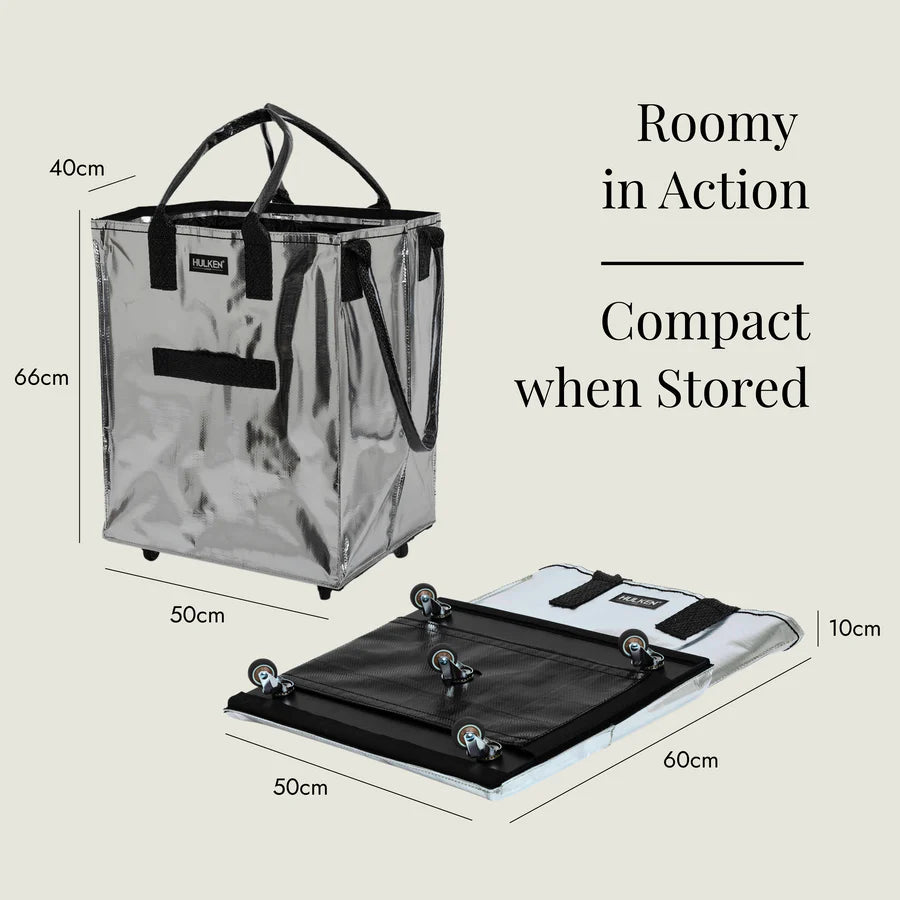 Hulken Original Rolling Tote Medium Bag - Silver