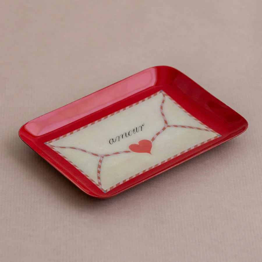 Roomytown Rectangular Enamel Tray - Love Letter