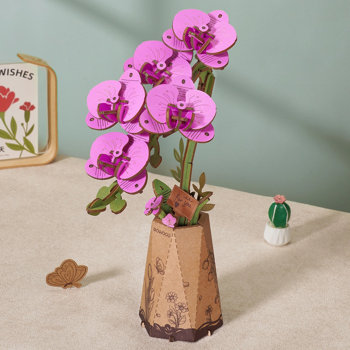 Rowood Purple Moth Orchid Flower Puzzle Kit