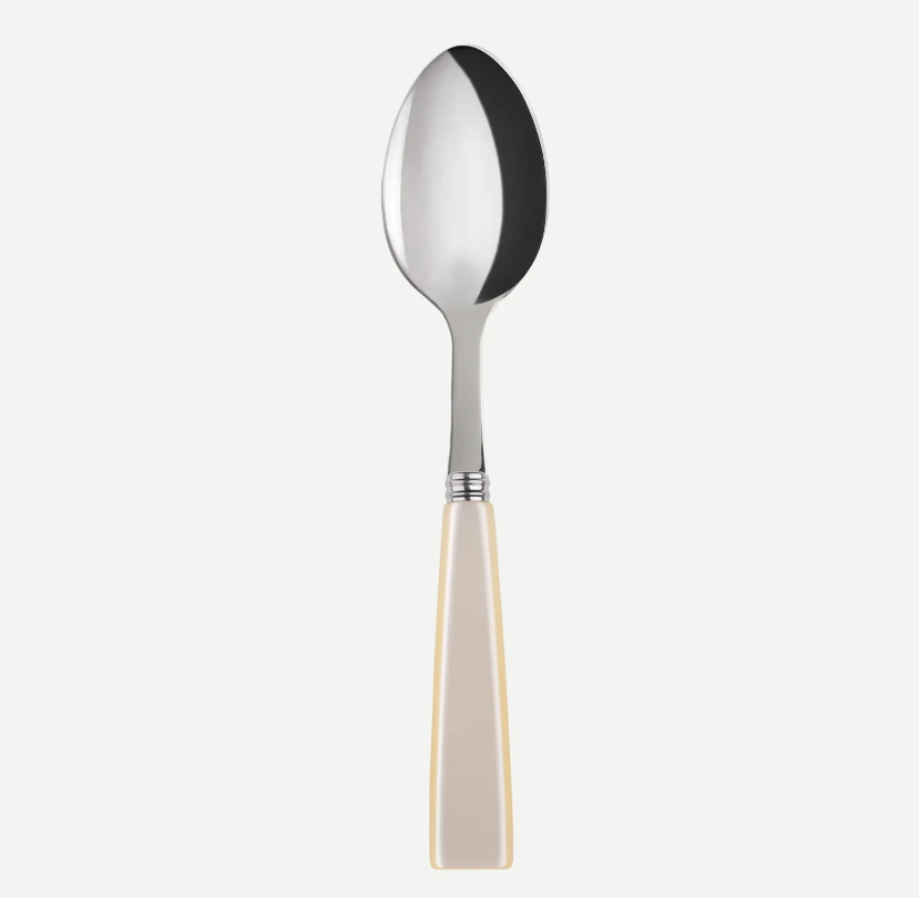 SABRE PARIS Dessert Spoon with icone pearl top on a white background 