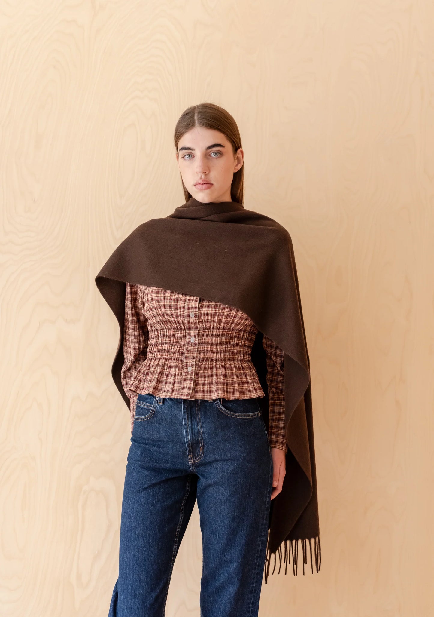 TBCo Lambswool Oversized Scarf - Chocolate