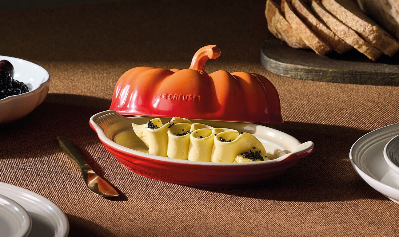 Le Creuset Pumpkin Butter Dish in Volcanic