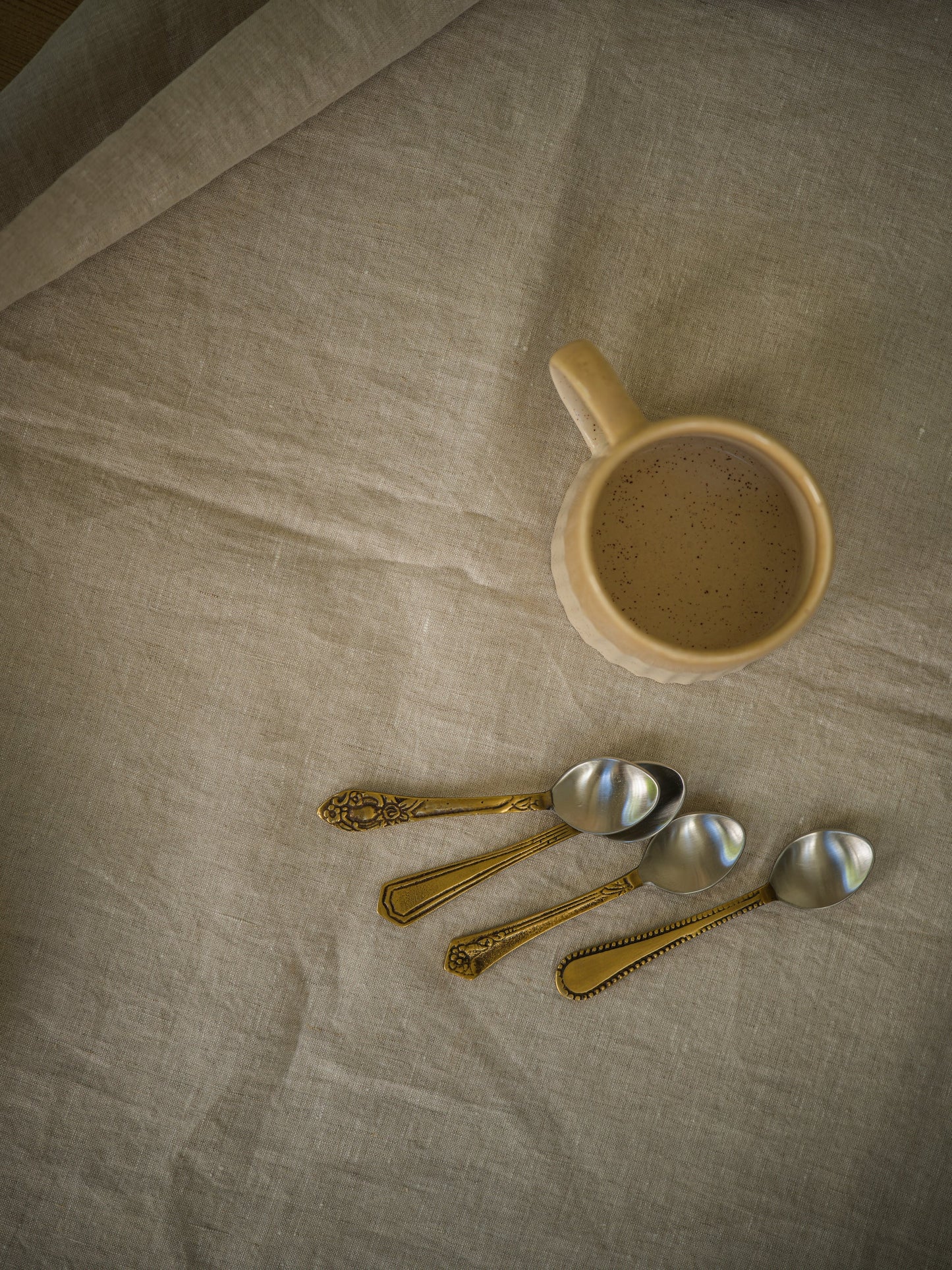 Morgan Wright Antique Style Brass Teaspoons - Set of 4