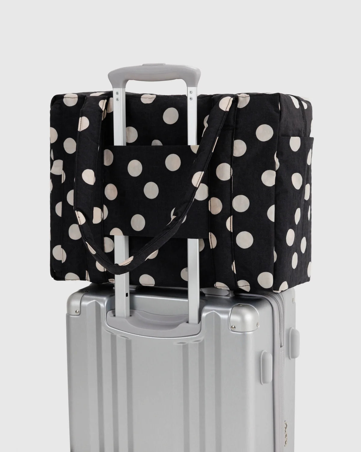 BAGGU Small Cloud Carry-On - Black and Cream Polka Dot