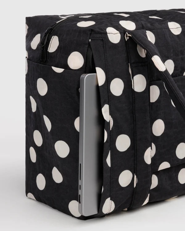 BAGGU Small Cloud Carry-On - Black and Cream Polka Dot