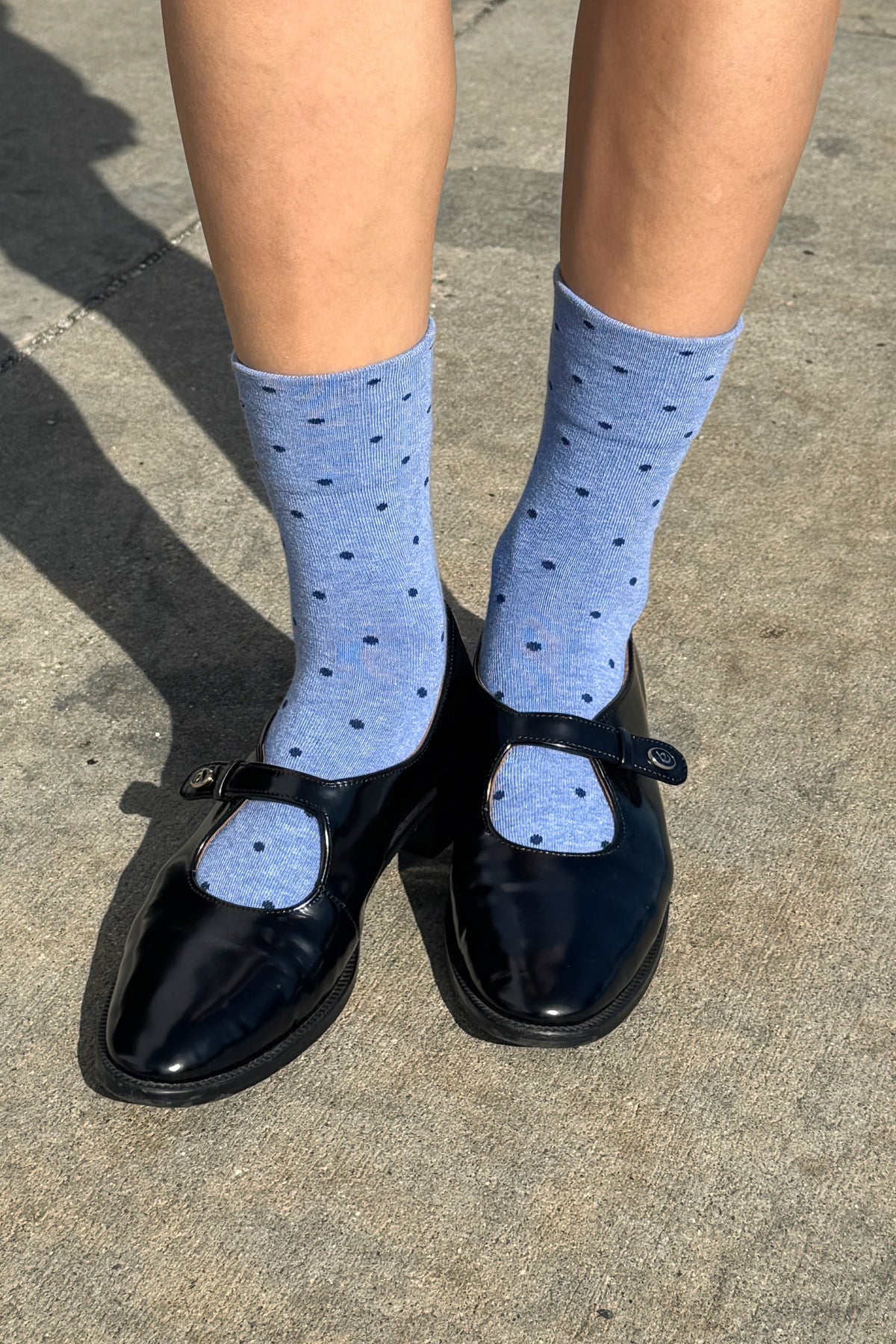 Le Bon Shoppe Patterned Sneaker Socks - Blue/Navy Polka Dot