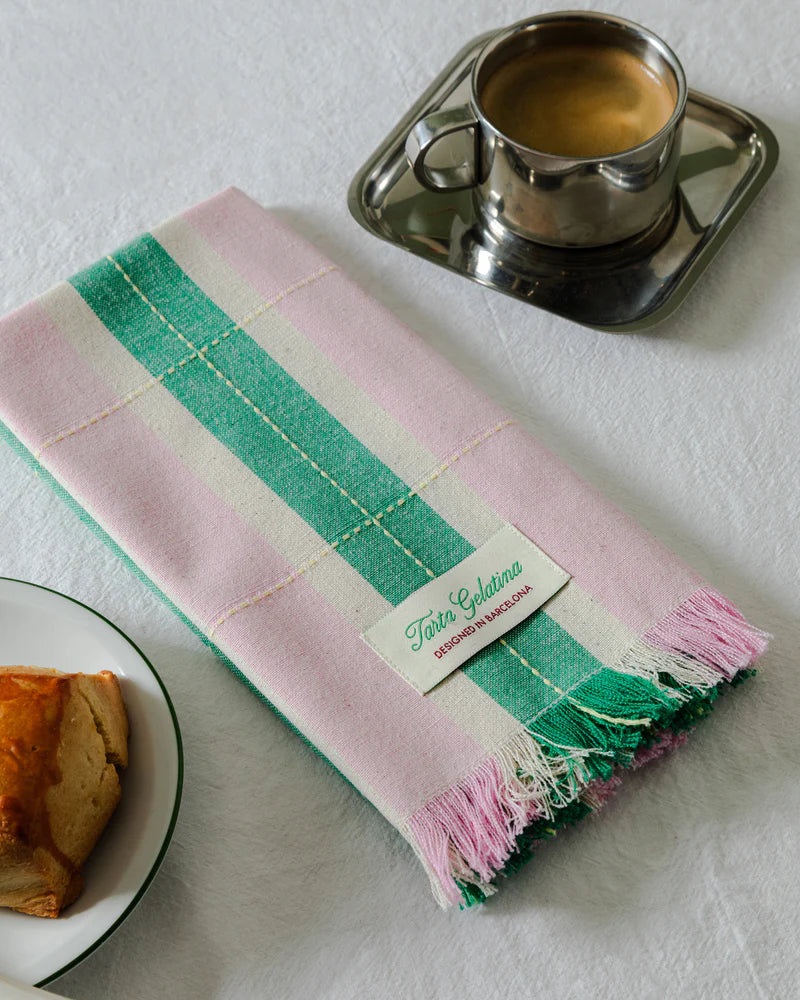 Tarta Gelatina Striped Napkins Set of 2 - Green/Pink