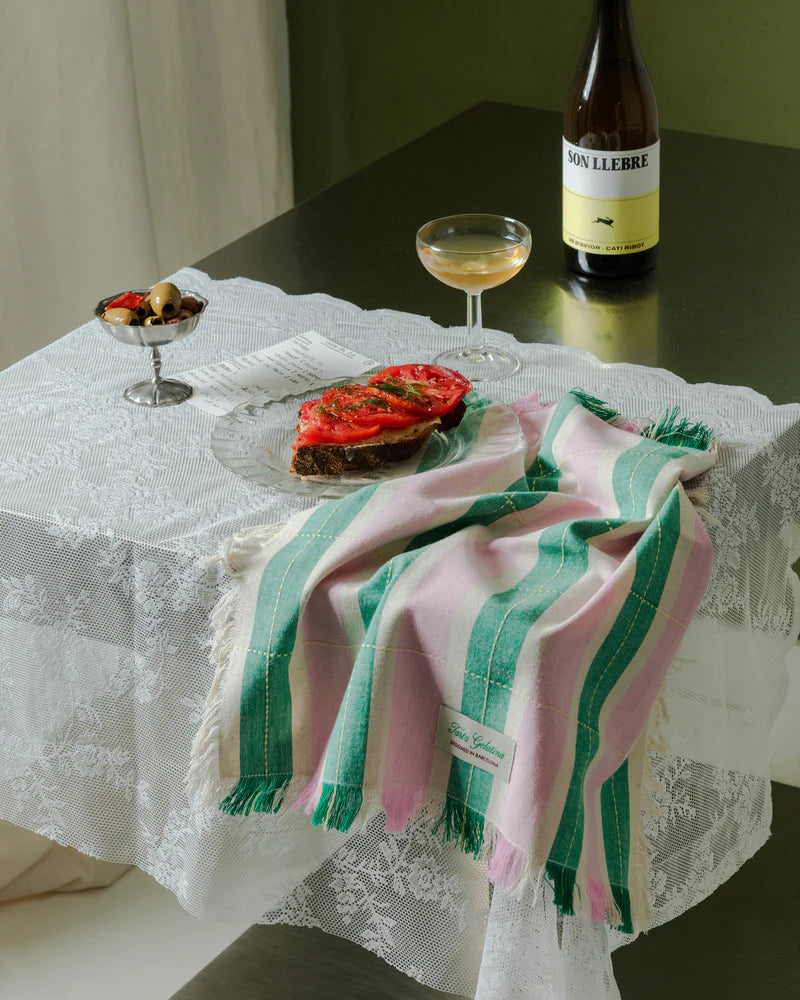 Tarta Gelatina Striped Napkins Set of 2 - Green/Pink