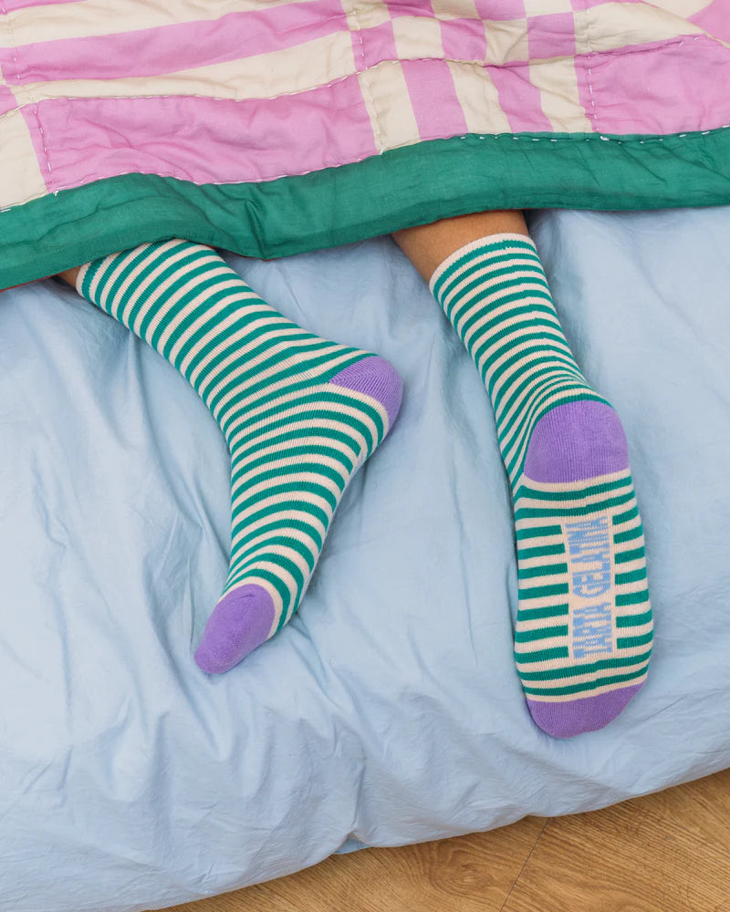 Tarta Gelatina Striped Socks - Medium Aubergine Garden