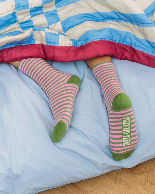 Tarta Gelantina Striped Socks in Pistachio Rosé colours 