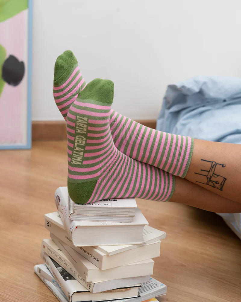 Tarta Gelatina Striped Socks - Medium Pistachio Rosé