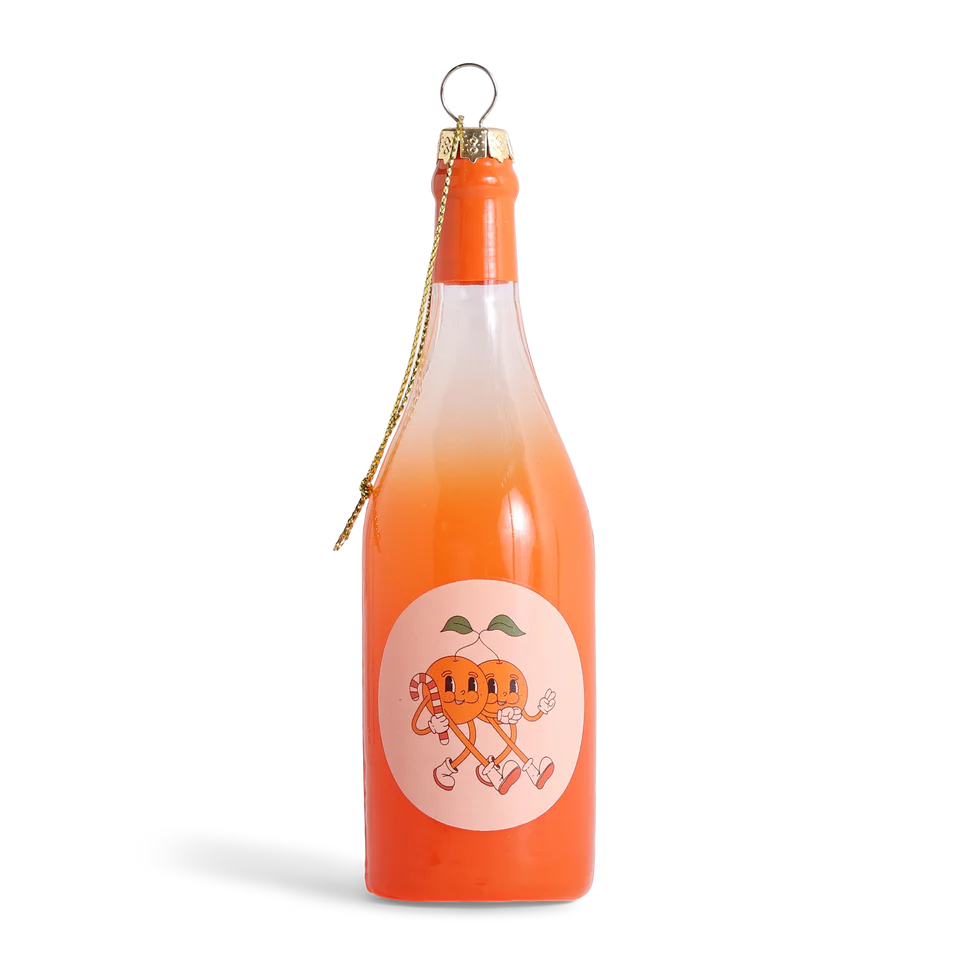 Studio Thie Orange Wine Glass Decoration 13cm