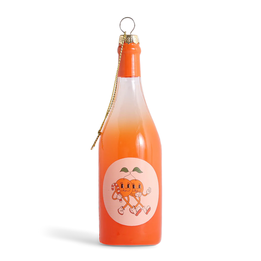 Studio Thie Orange Wine Glass Decoration 13cm