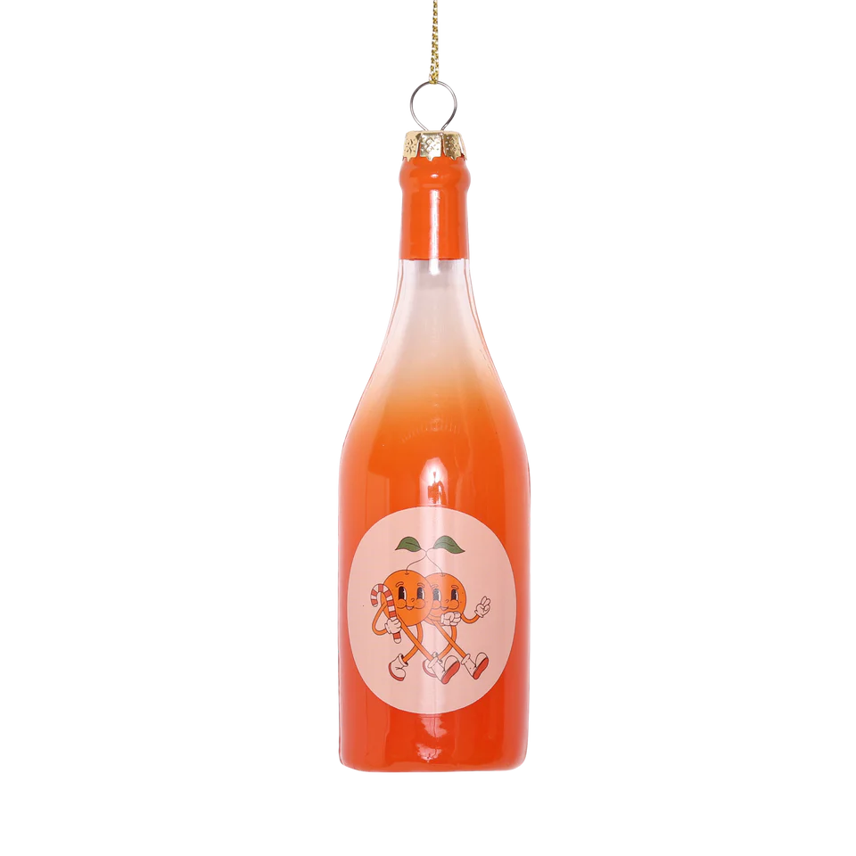 Studio Thie Orange Wine Glass Decoration 13cm