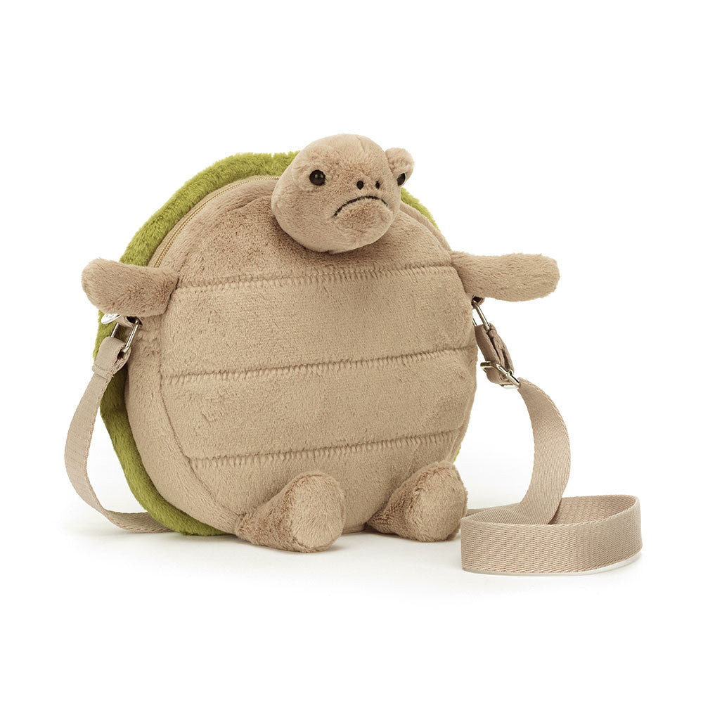 Jellycat Timmy Turtle Bag in beige and green