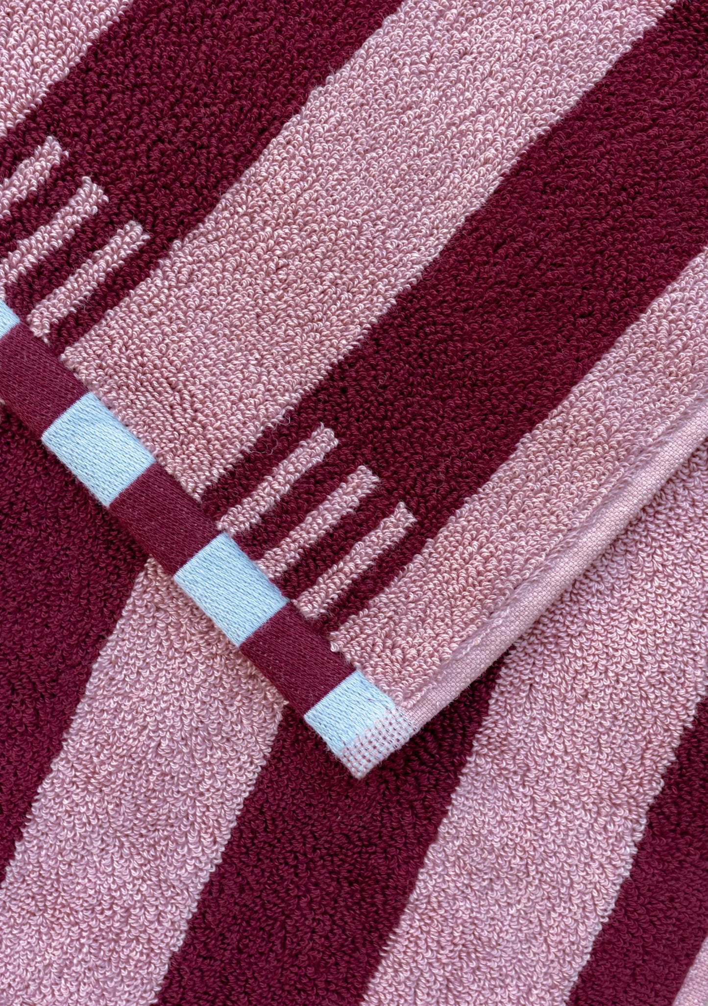 TBCo Terry Cotton Towel Burgundy Stripe - Hand Towel