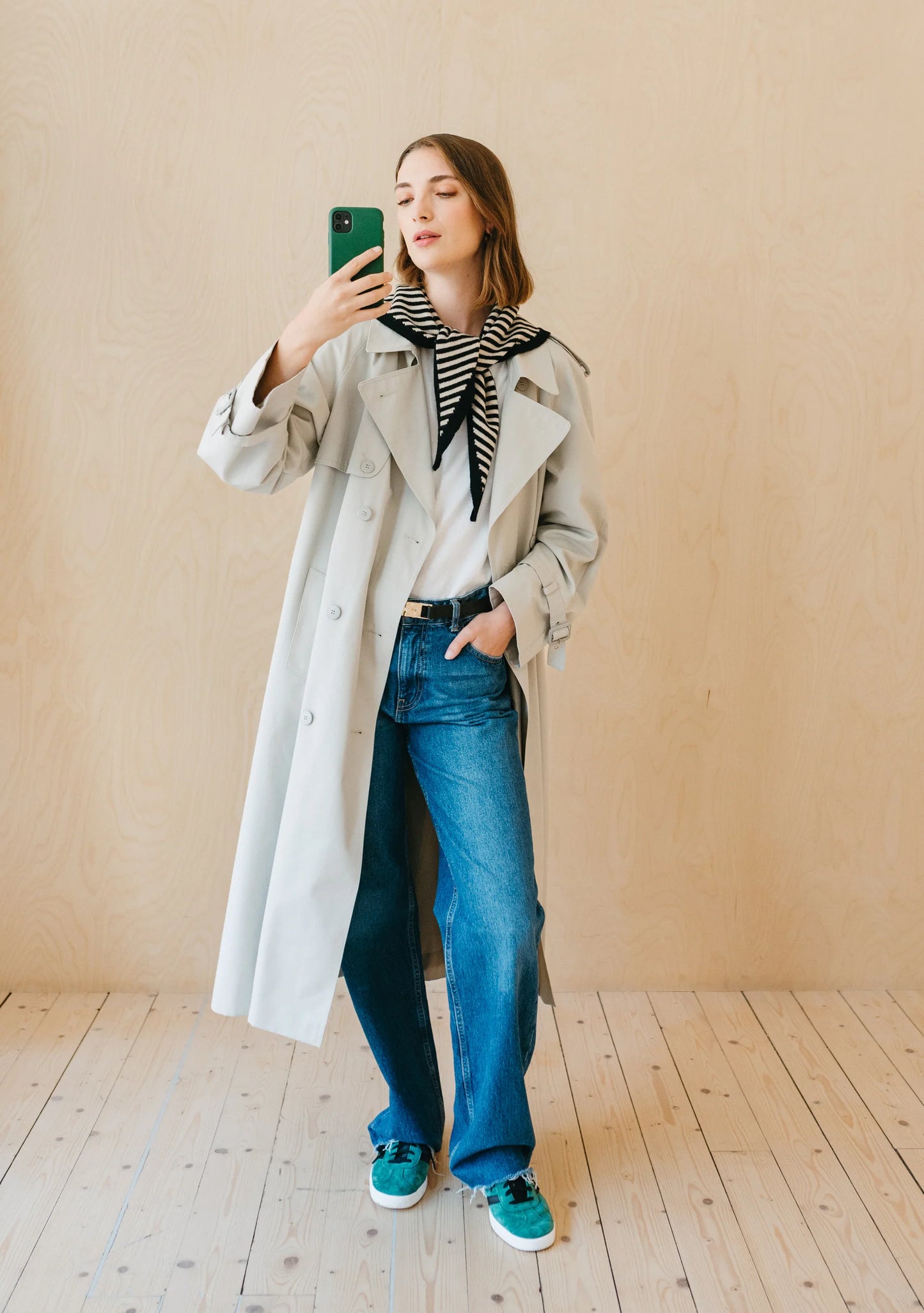 TBCo Merino Wool Triangle Scarf - Black Stripe