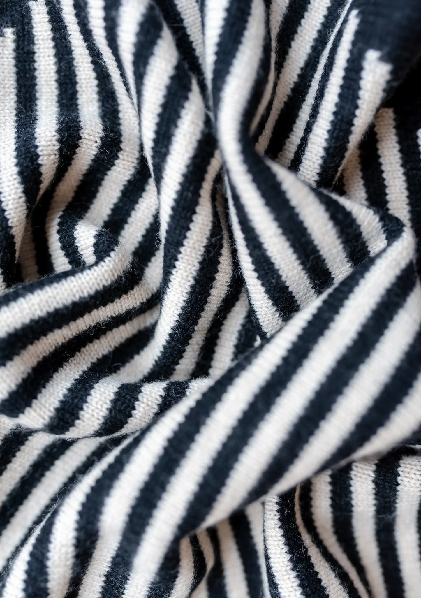 TBCo Merino Wool Triangle Scarf - Black Stripe