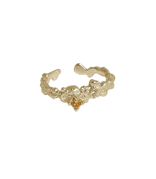 gold organic shape magma ring from janus edinburgh 