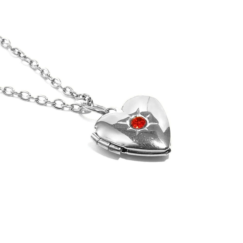 Recreation Jewels Tiana's Bright Red Heart Silver Locket