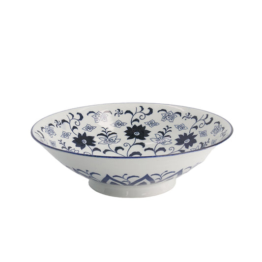 Tokyo Design Studio Ramen Bowl in Blue Botan Pattern