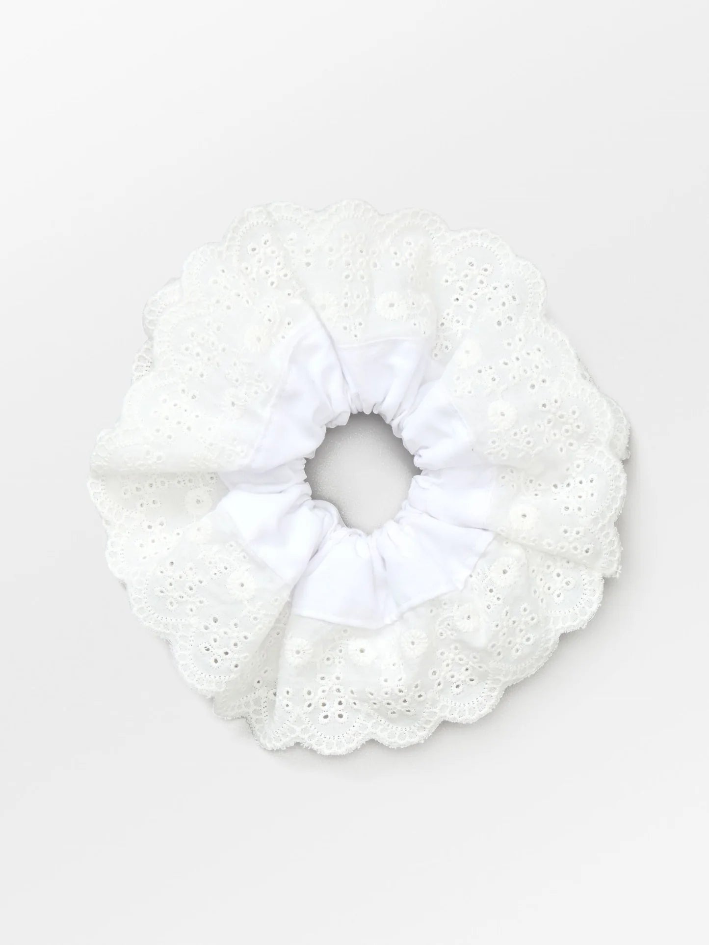 Musa Anglaise Oversized Scrunchie in White 