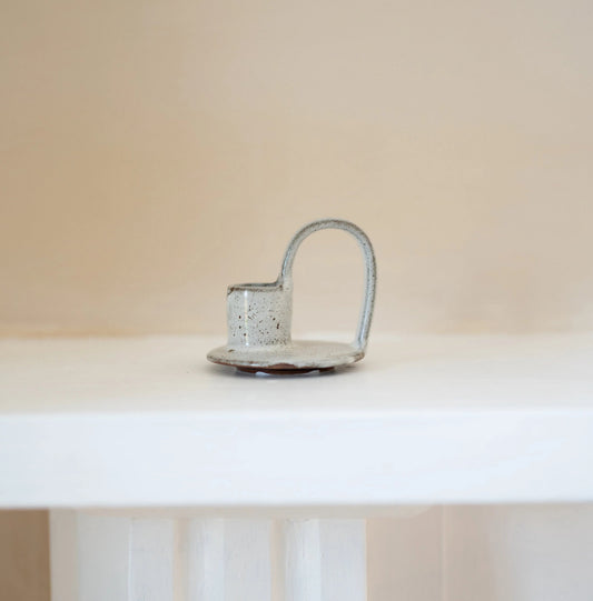 Morgan Wright Wee Willy Winkee Candle Holder in Tawny Blue colour on a beige background 
