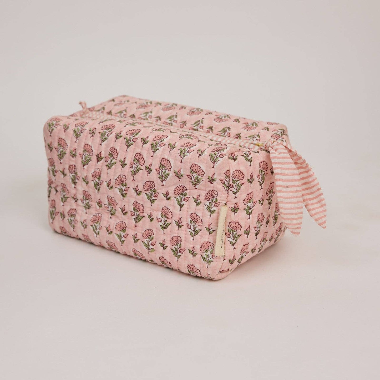 Paper Mirchi Organic Cotton Toiletry Large Bag - Ditsy Floral Blush
