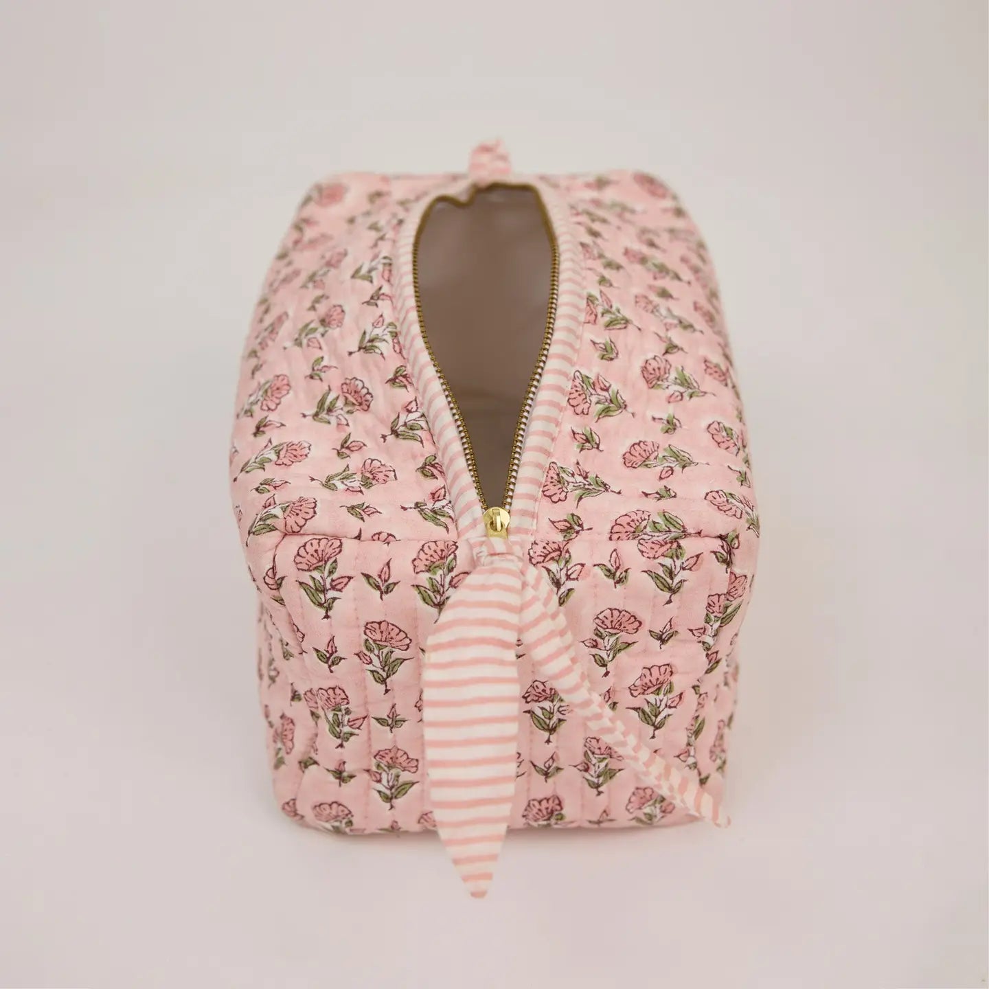Paper Mirchi Organic Cotton Toiletry Large Bag - Ditsy Floral Blush