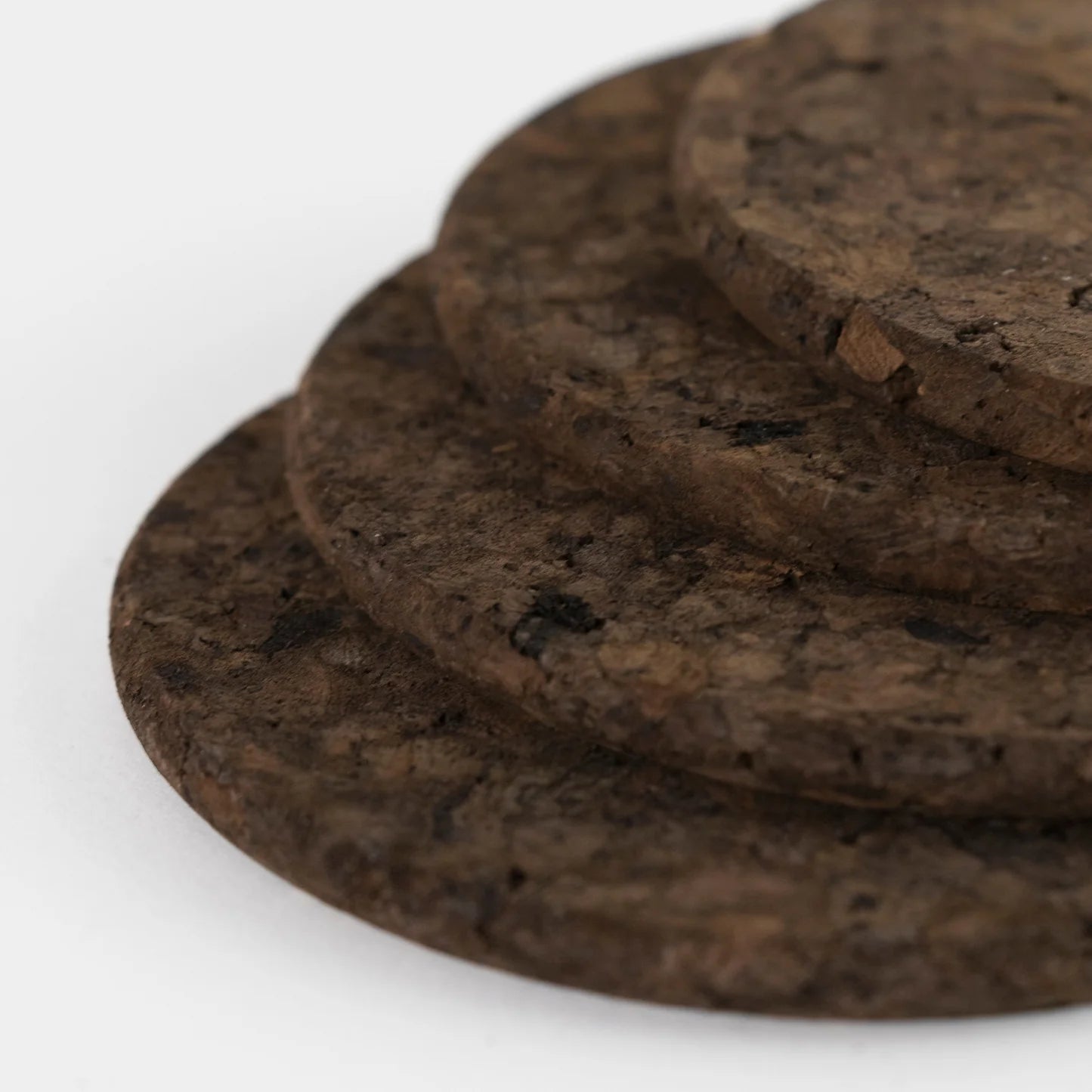 Liga Smoked Cork Round Coasters Set of 4