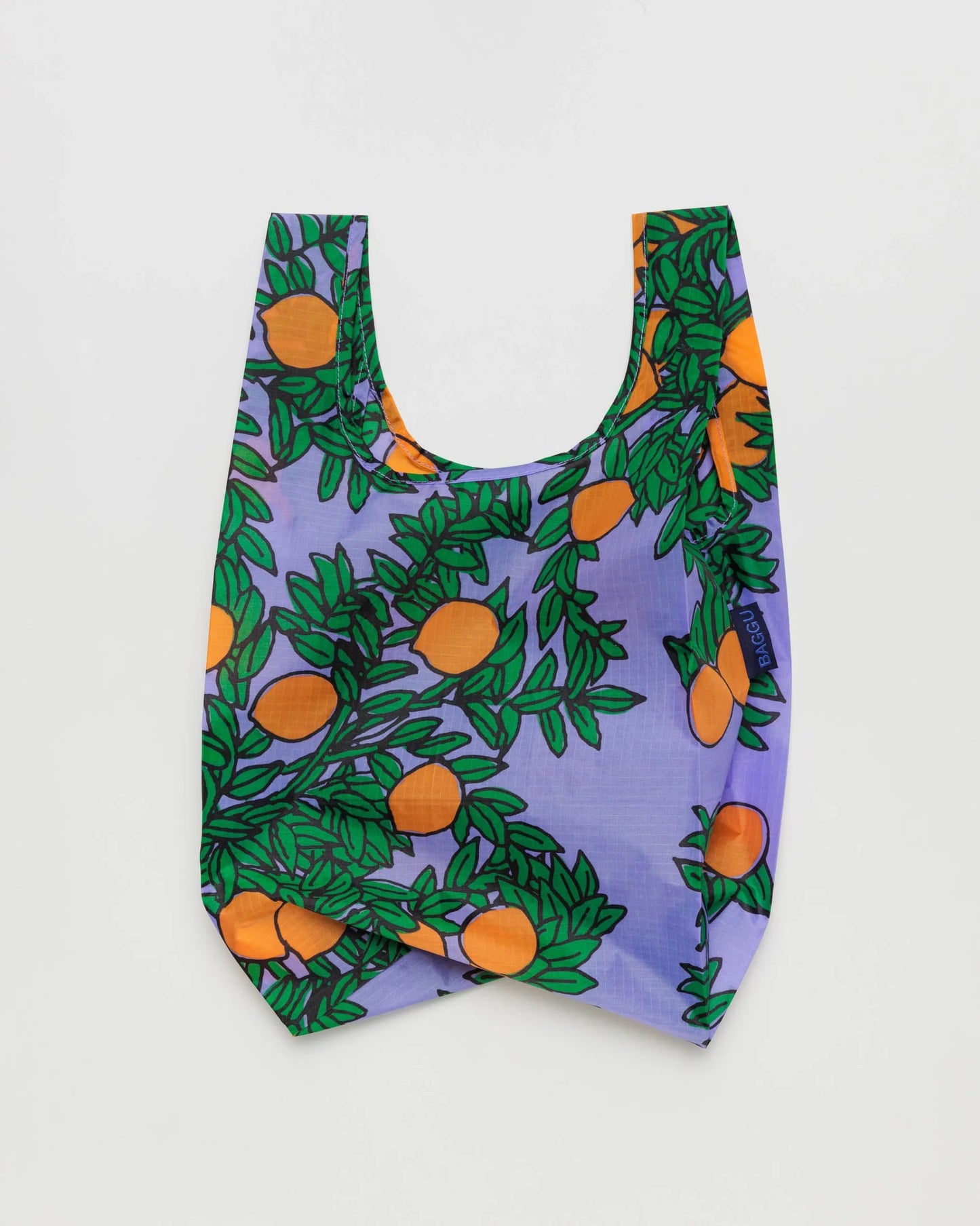 baggu baby reusable bag in orange tree periwinkle