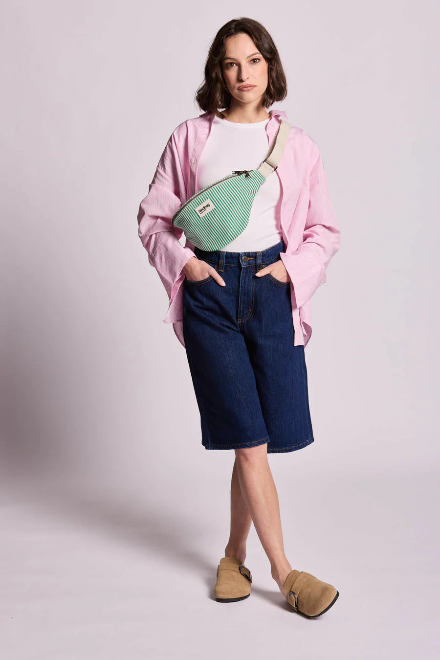 Hindbag Olivia Fanny Pack - Green Stripes