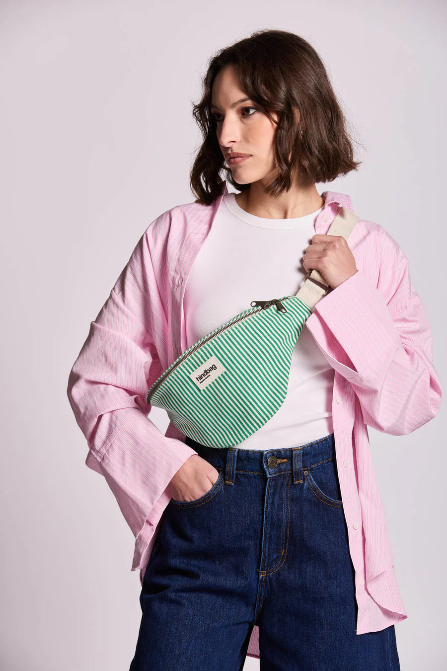 Hindbag Olivia Fanny Pack - Green Stripes