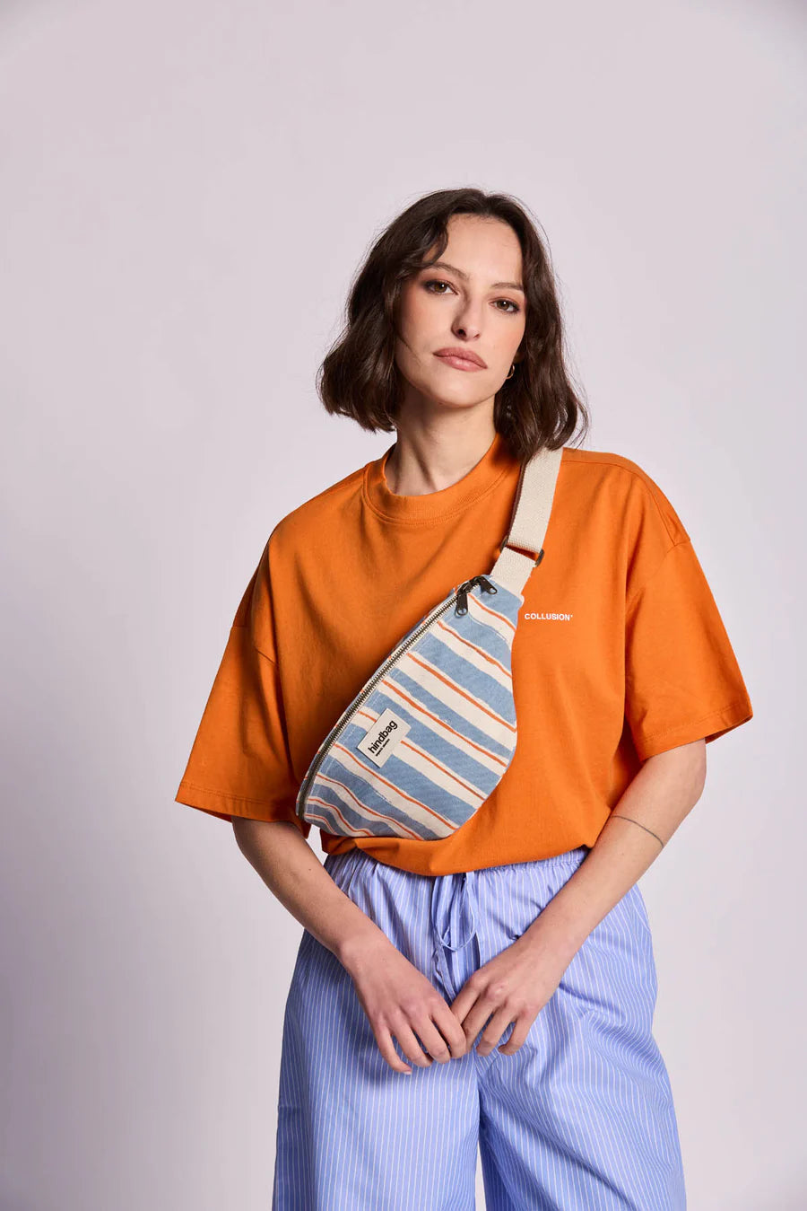Hindbag Olivia Fanny Pack - Orange & Blue Stripes