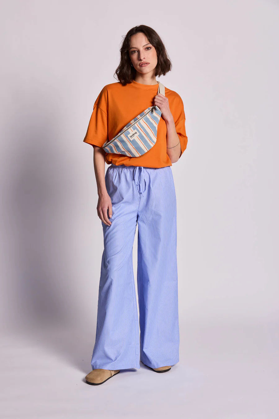 Hindbag Olivia Fanny Pack - Orange & Blue Stripes