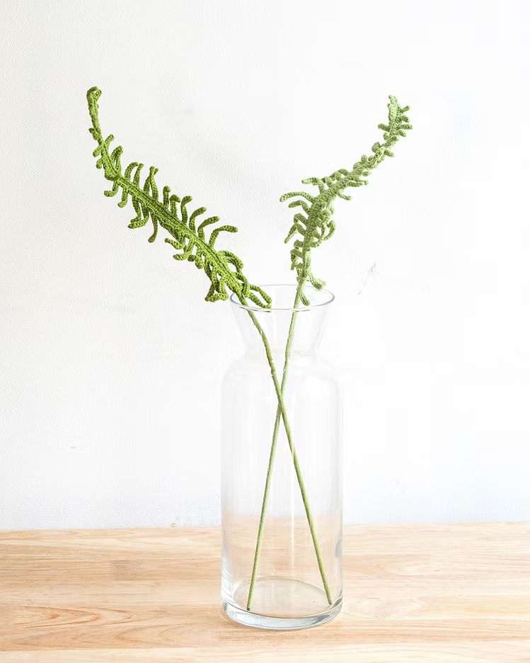 Handmade Crochet Flower - Green Sword Fern