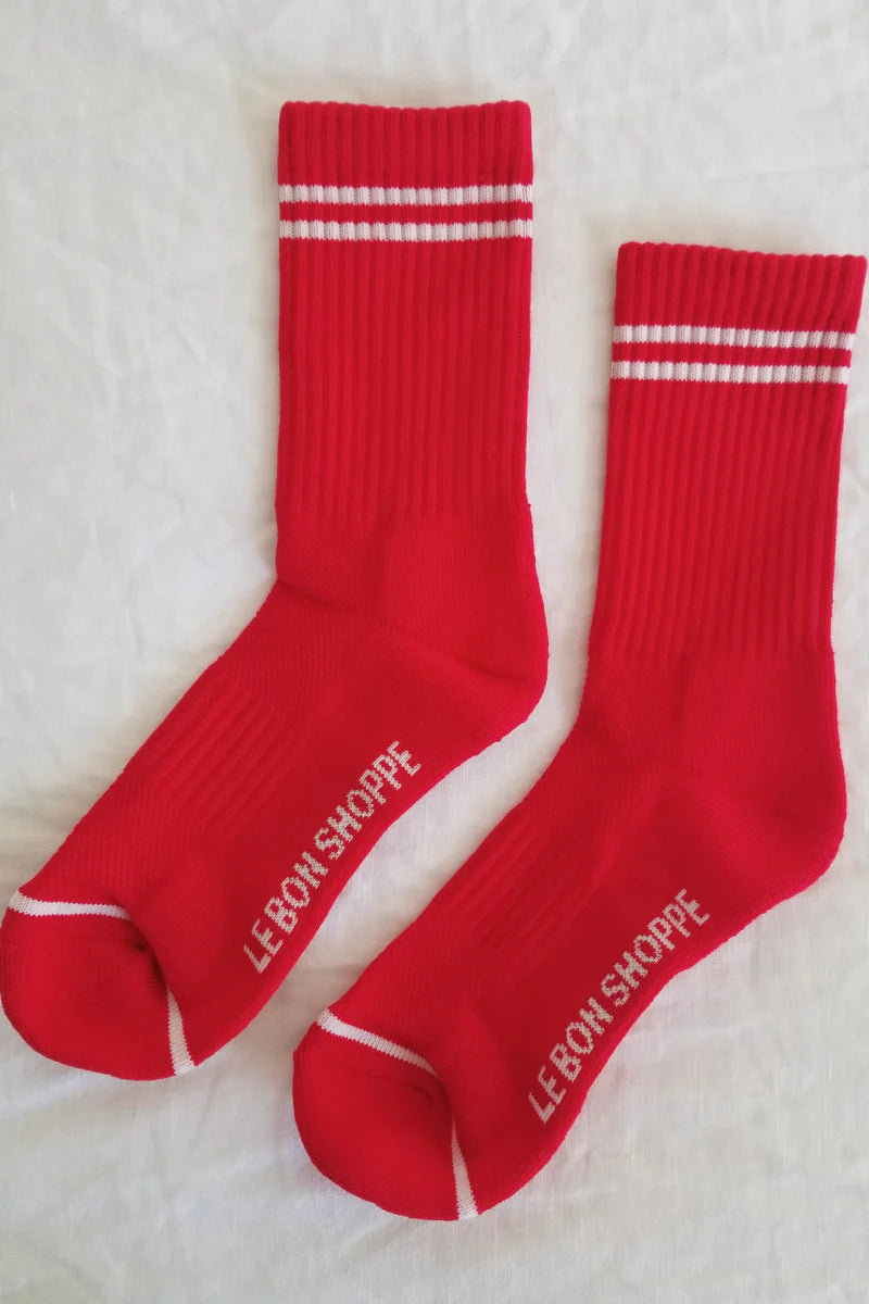 Le Bon Shoppe Boyfriend Socks - Red