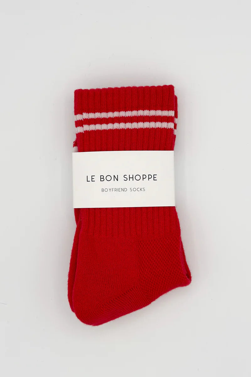 Le Bon Shoppe Boyfriend Socks - Red