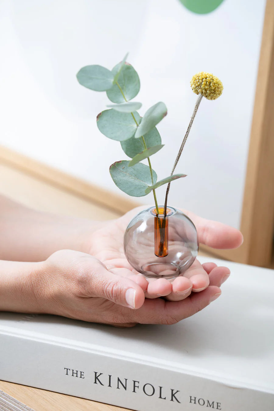 Block Design Mini Bubble Vase - Smoke / Amber