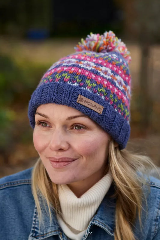 Pachamama Killarney Bobble Merino Beanie Denim