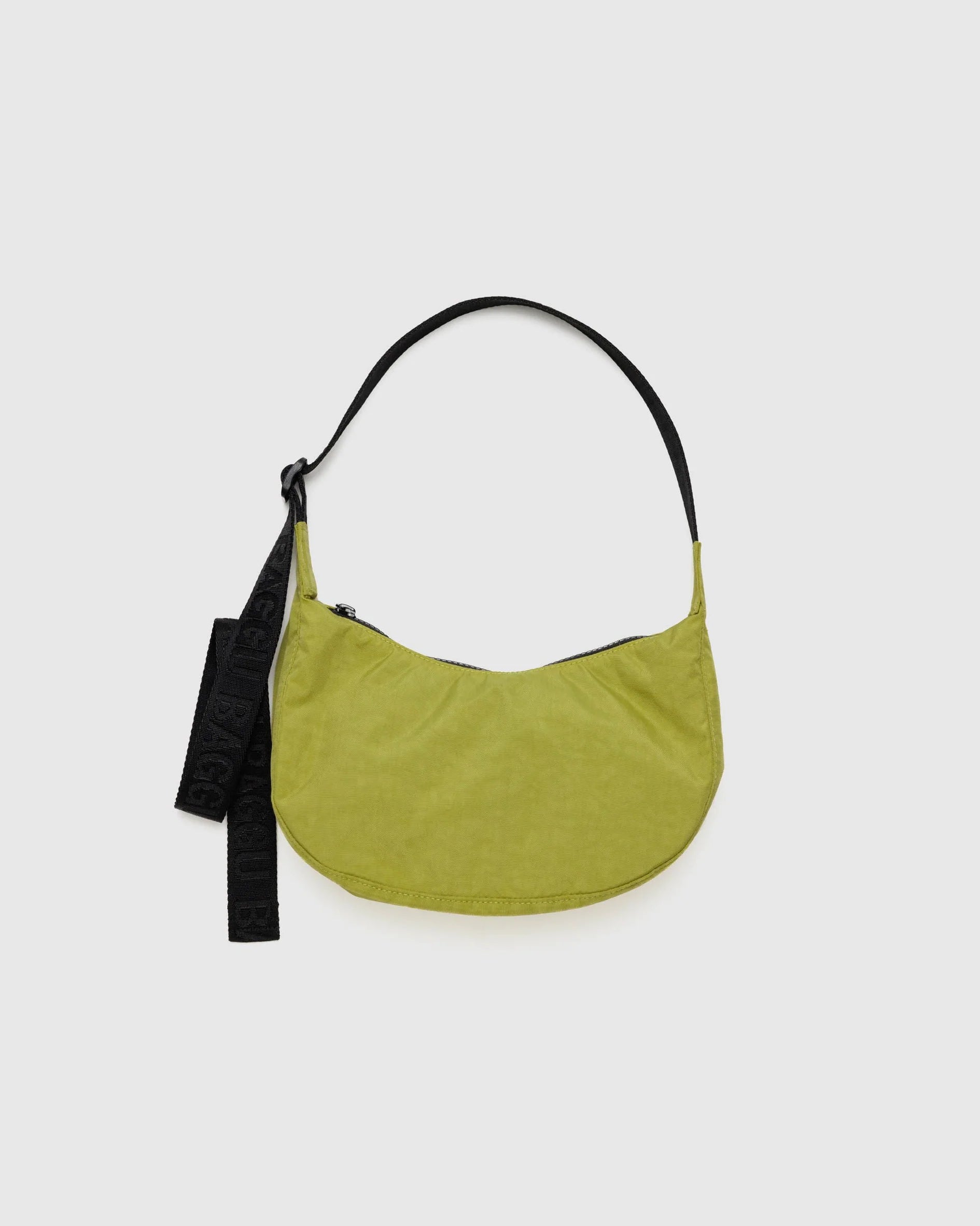 baggu small nylon crescent bag in lemongrass green