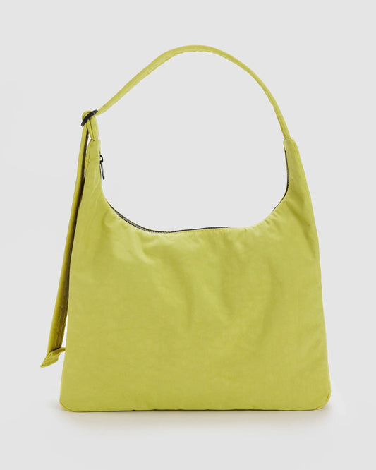 BAGGU Large nylon shoulder bag in lemongrass green