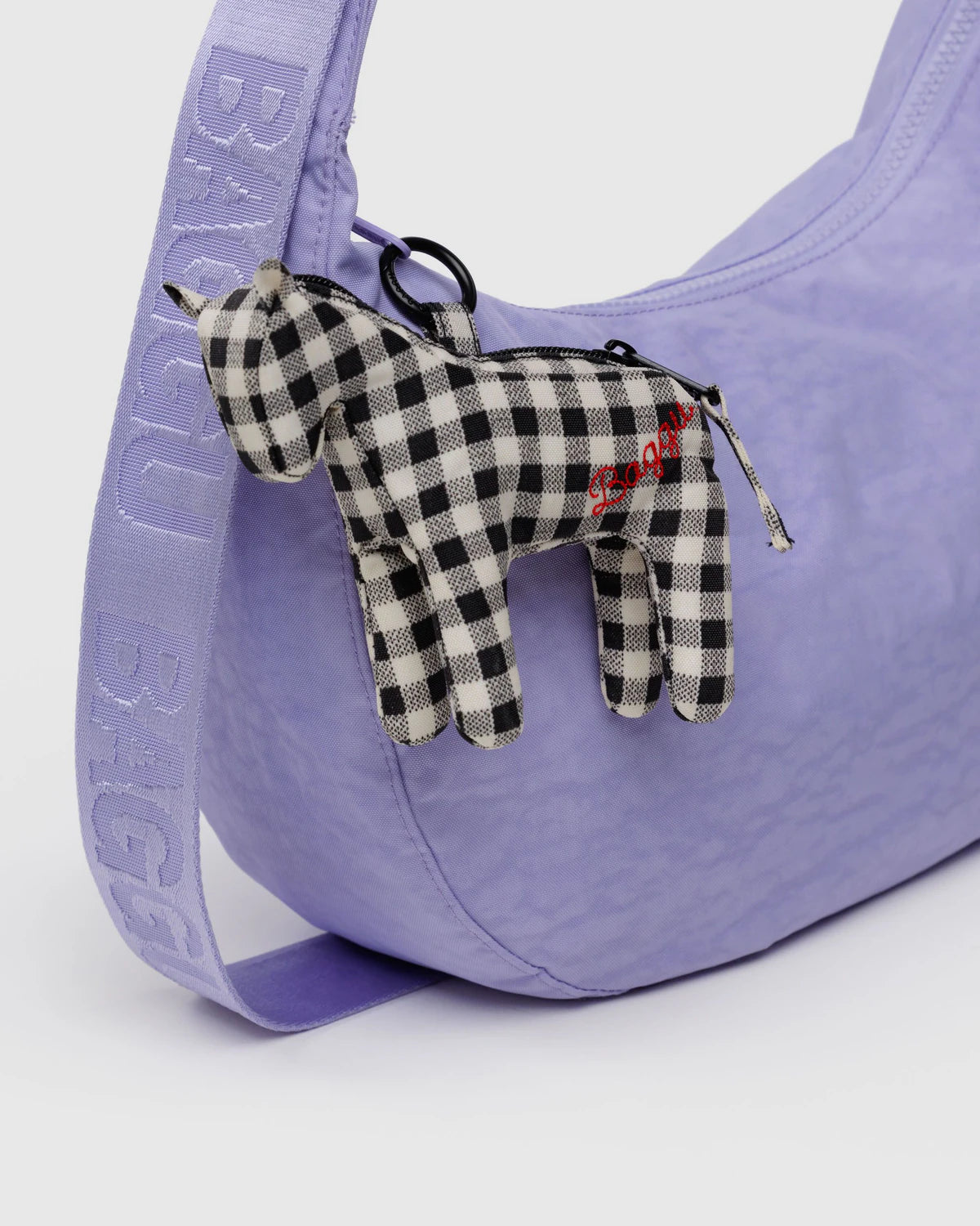 BAGGU Horse Charm - Black & White Gingham
