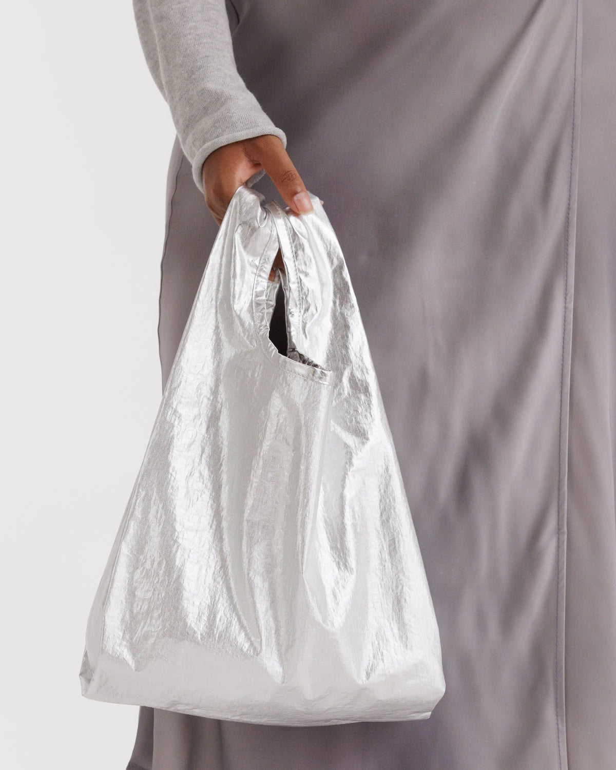 BAGGU Baby Reusable Bag - Chrome Metallic