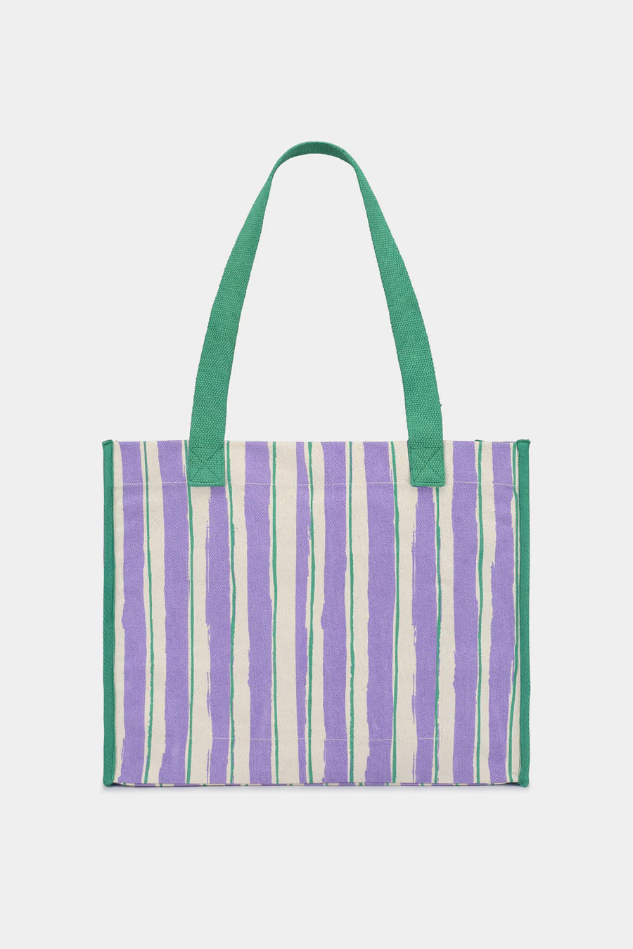 Hindbag Claude Large Tote Bag - Green & Parma Stripes