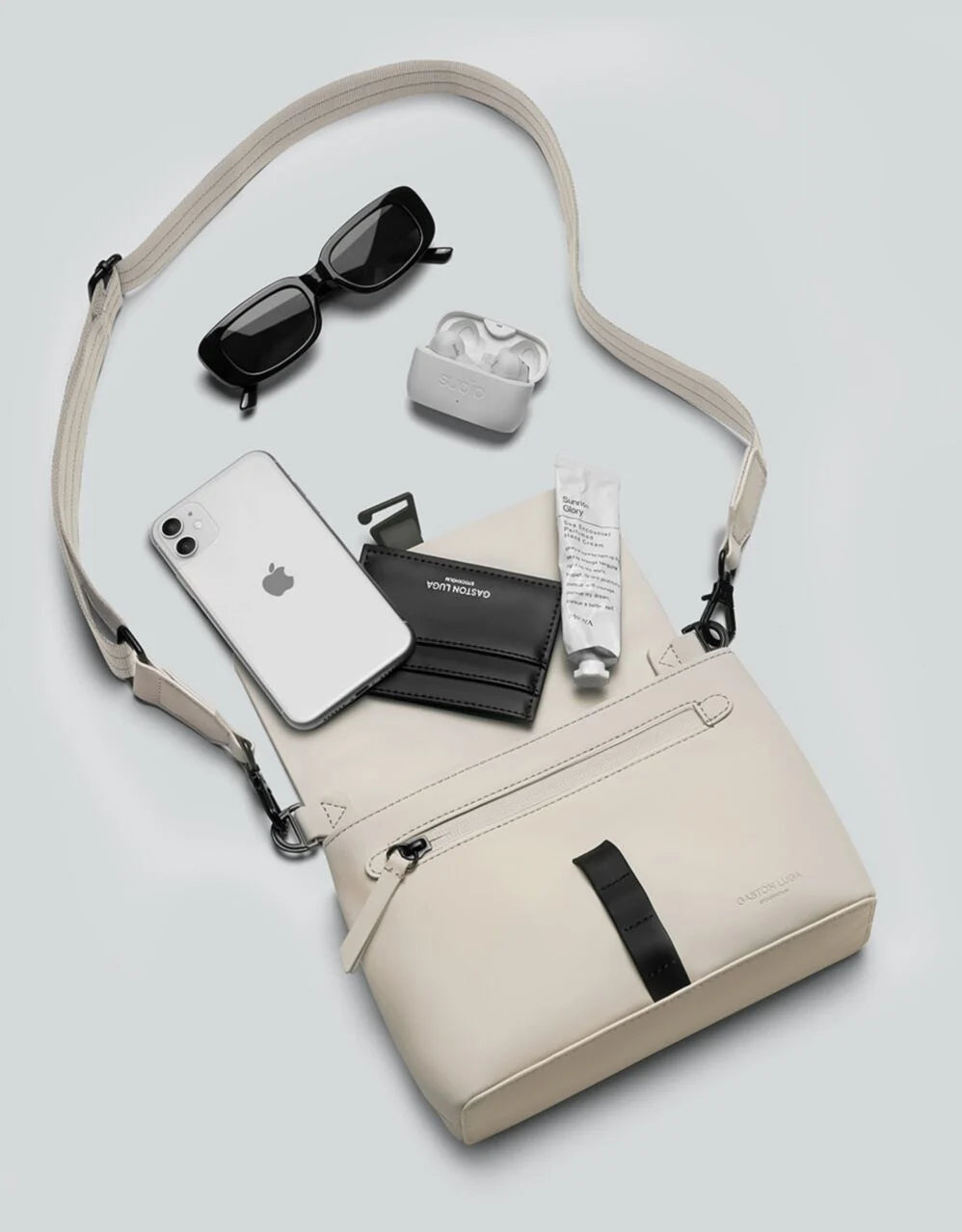 Gaston Luga Splash Crossbody Bag - Cloud Cream