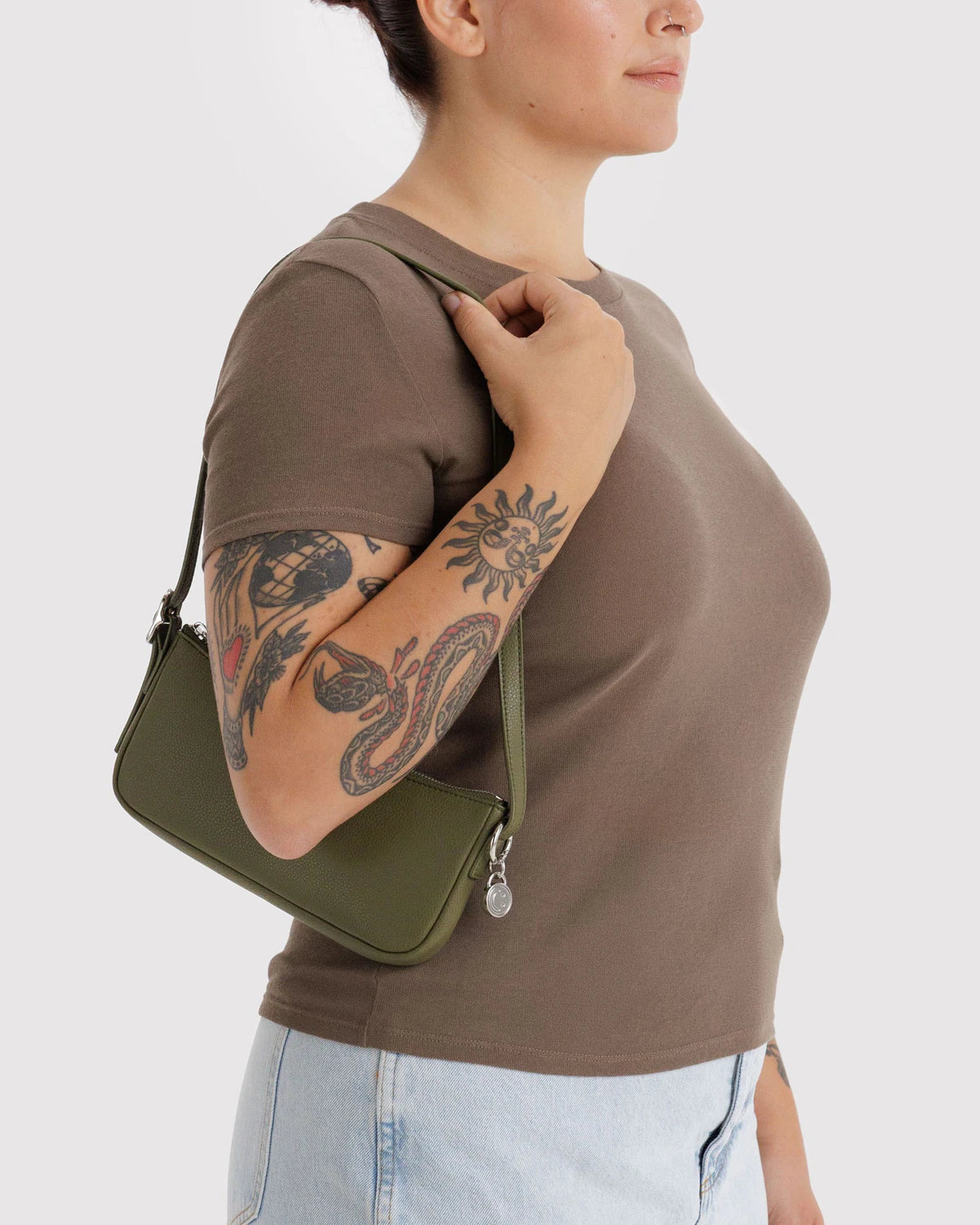 BAGGU Recycled Leather Pochette - Loden