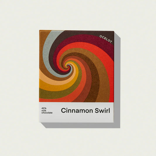 Ocelot Cinnamon Swirl - 55% Milk Chocolate & Cinnamon Bun Bar